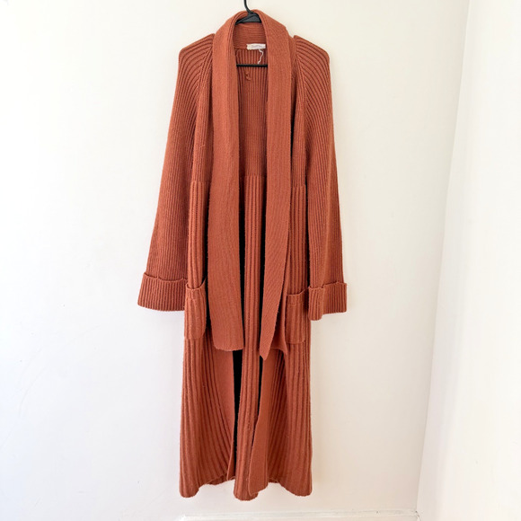 70s Knit Maxi Cardigan Coat L - Picture 2 of 9